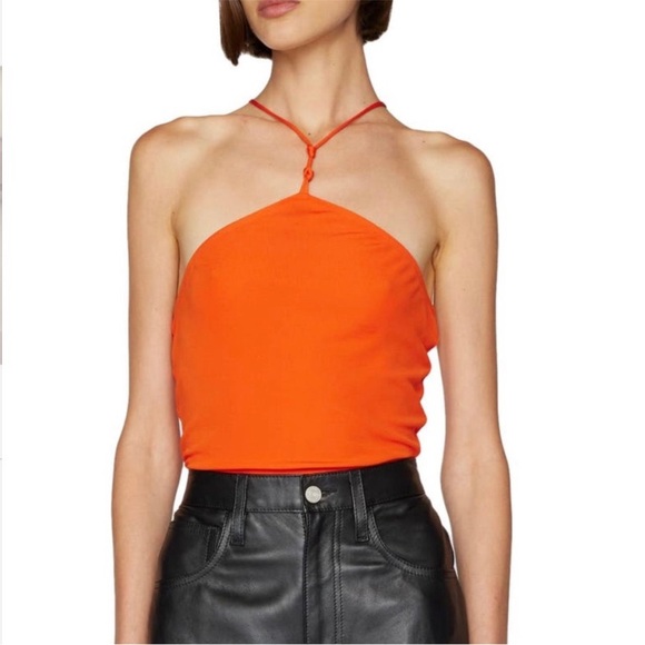 Frame Delicate Orange Halter Bodysuit NWT medium - Picture 1 of 2